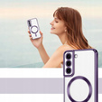 Husă pentru Samsung Galaxy S22, Electro MagSafe, violet + Sticlă pentru ecran