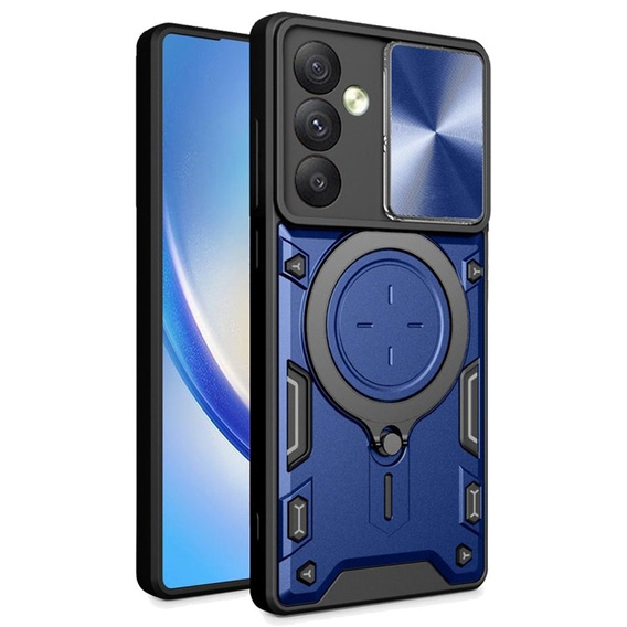 Husă blindată pentru Samsung Galaxy A54 5G, CamShield Slide, albastru