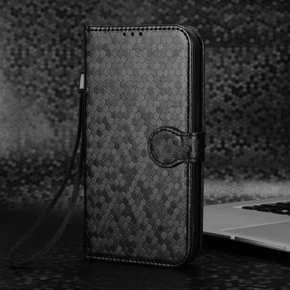 Husa cu clapetă pentru Xiaomi Redmi 15C 4G/LTE, Wallet Rhombus, negru