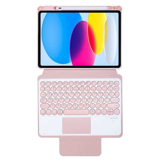 Husă pentru tastatură pentru iPad 11" 2025 A16 (11 gen.) / iPad 10.9" 2022 (10 gen.), Rotary 360° Leather, roz rose gold