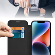 Cu clapetă pentru iPhone 15 Pro, RFID Wallet MagSafe CamShield, negru