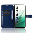 Carcasă Flap pentru Xiaomi Redmi 15 5G / 4G, Wallet Rhombus, albastru