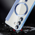 Cu clapetă pentru Samsung Galaxy S24, RFID Wallet MagSafe CamShield, albastru