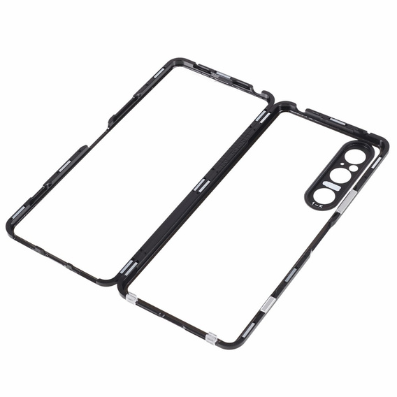 Husa pentru Sony Xperia 1 V, Magnetic Dual Glass, negru