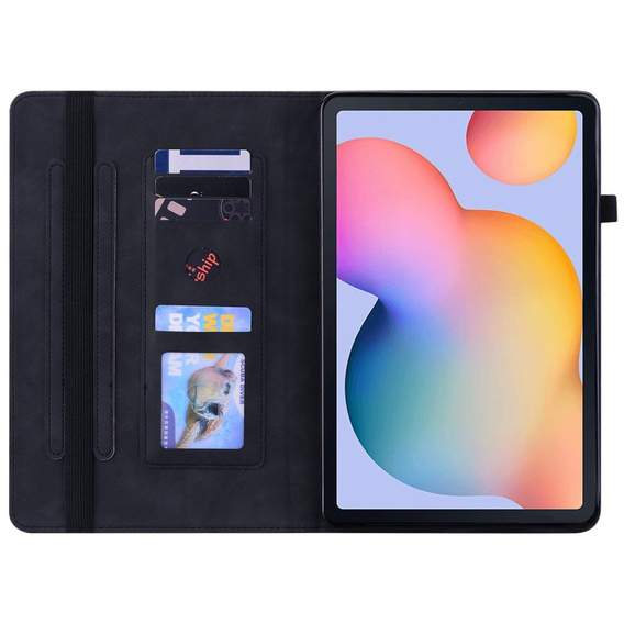 Huse pentru Samsung Galaxy Tab S6 Lite, Wallet Pen Slot, negru