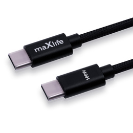 Maxlife cablu MXUC-12 USB-C - USB-C 1.0 m 100W, negru