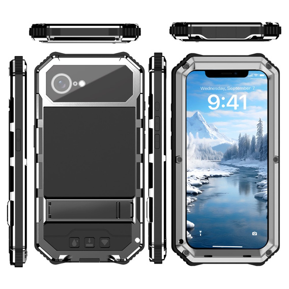 Husă blindată pentru iPhone 16E, R-JUST, de argint
