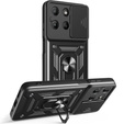 Husă blindată pentru Motorola Moto G15 / Motorola Moto G15 Power, CamShield Slide, negru