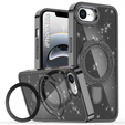 Carcasa iPhone 16e, Glittery Magnetic Kickstand, negru