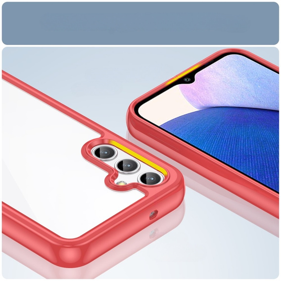 Huse pentru Samsung Galaxy A14 4G/5G, Fusion Hybrid, transparent / roșu