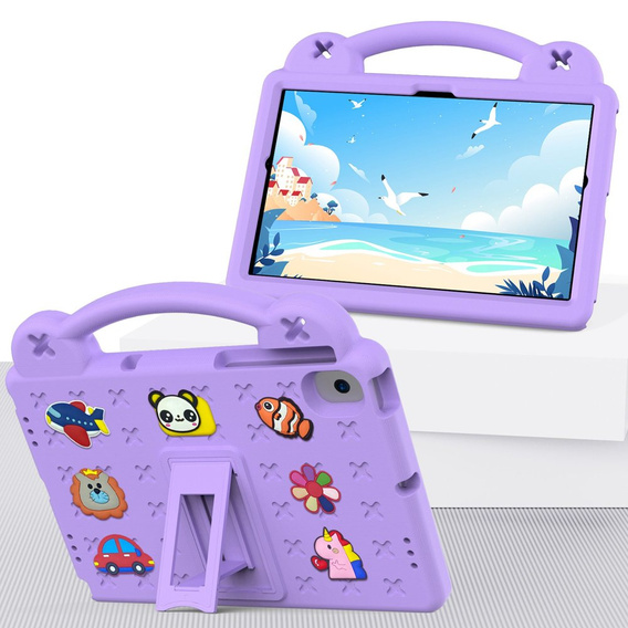 Husă pentru copii pentru Lenovo M10 X306 2 Gen / M10 Plus TB-X606 10.3 / Samsung Tab A 10.1 T510/515 / K10 X6C6, Cute Patterns, cu suport, violet