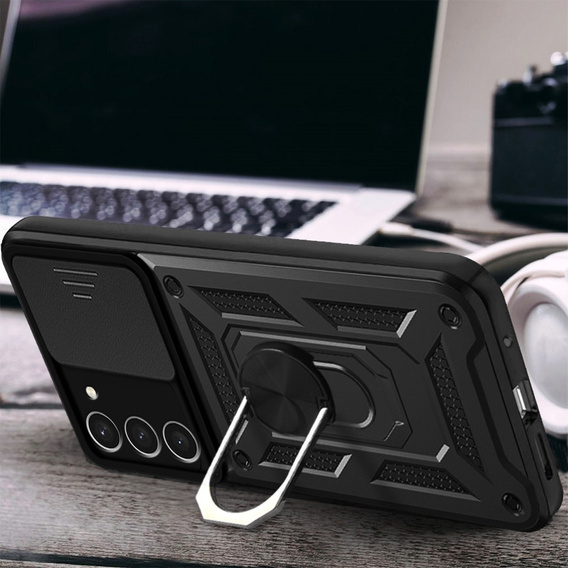 Husă blindată pentru Samsung Galaxy S23, CamShield Slide, negru