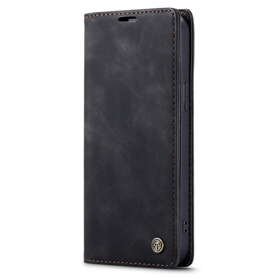 Husa CASEME pentru iPhone 14 Pro, Leather Wallet Case, negru