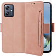 Cu clapetă pentru Motorola Moto G54 5G, Card Slot, roz