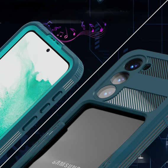 Husă impermeabilă IP68 pentru Samsung Galaxy S23 Plus, verde