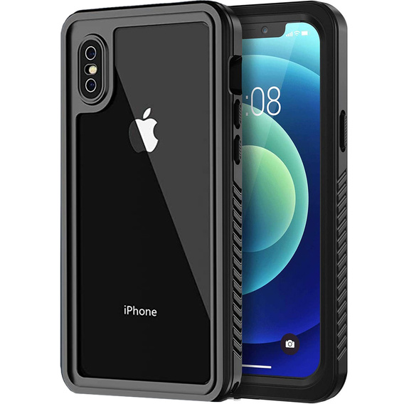 Husă impermeabilă IP68 pentru iPhone X / XS, negru