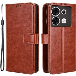 Cu clapetă pentru Infinix Zero 30 5G, Crazy Horse Wallet, maro