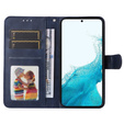 Cu clapetă pentru Samsung Galaxy A34 5G, Leather Wallet, albastru închis