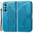 Cu clapetă pentru Motorola Edge 30, Butterfly, albastru