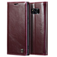 Carcasă flip CASEME pentru Samsung Galaxy S8, Waxy Textured, roșu