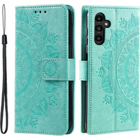 Cu clapetă pentru Samsung Galaxy A34 5G, Mandala, verde