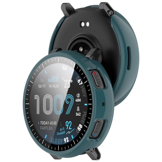 Husă 2-în-1 + sticlă temperată pentru Amazfit Active Max, verde