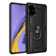 Husă blindată pentru Samsung Galaxy A51, Nox Case Ring, negru