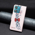 Cu clapetă pentru Motorola Edge 40 Neo, Wallet, giraffe, roz