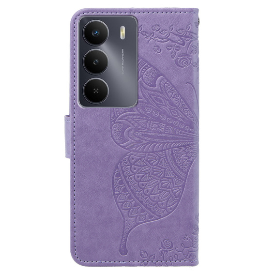 Cu clapetă pentru Realme 14X / Realme C75, Butterfly, violet
