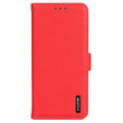 KHAZNEH RFID caz pentru OnePlus 12R, Litchi Texture, roșu