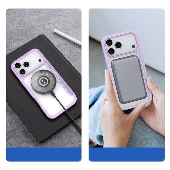 Husă Dux Ducis pentru iPhone 17 Pro, Skin X Pro, cu clapetă, pentru MagSafe, violet