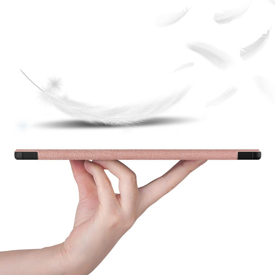 Husă pentru Samsung Galaxy Tab S9 FE+ Plus, Smartcase cu spațiu pentru stylus, roz rose gold
