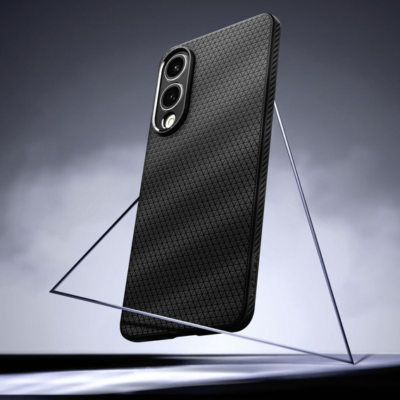 Carcasa Spigen pentru Samsung Galaxy S25 Edge, Liquid Air, negru + 9H Tempered Glass