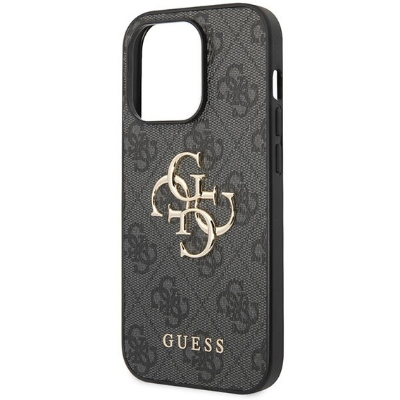 GUESS Huse pentru iPhone 15 Pro Max, 4G Big Metal Logo, gri