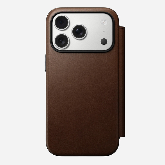 Carcasă Nomad pentru iPhone 17 Pro, Modern Leather Folio, maro
