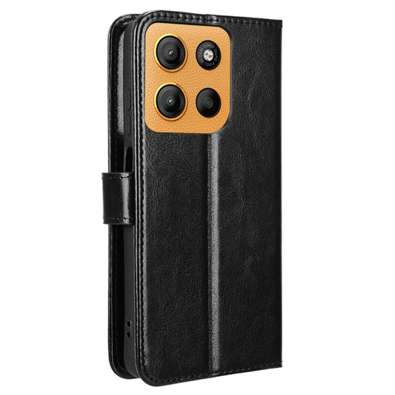 Cu clapetă pentru Motorola Moto G15 / Motorola Moto G15 Power, Crazy Horse Wallet, negru
