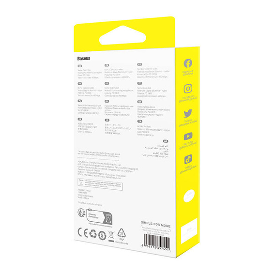 Baseus Cafule USB-C la USB-C 100W cablu 1m - set de 2 bucăți