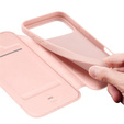 Husă Dux Ducis pentru iPhone 17 Pro Max, Skin Pro, cu clapetă, cu slot pentru carduri, roz
