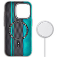 Carcasa pentru iPhone 14 Pro, Carbon Fiber MagSafe, negru / albastru