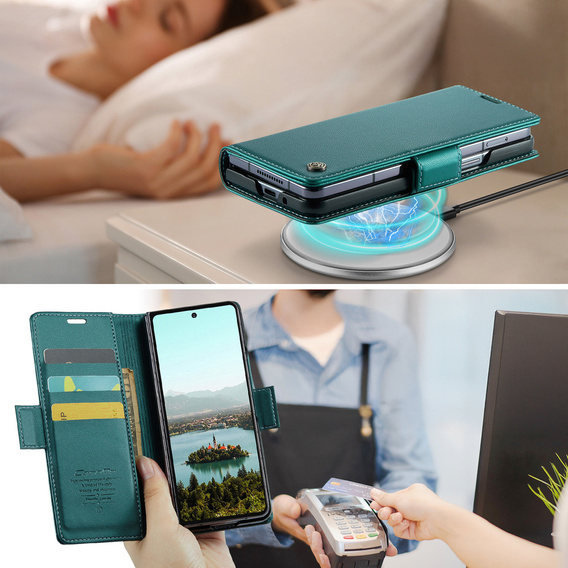 CASEME Litchi Wallet flip caz pentru Samsung Galaxy Z Fold7 5G