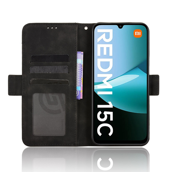 Cu clapetă pentru Xiaomi Redmi 15C 4G/LTE, Card Slot, negru