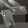 Husă pentru Samsung Galaxy S25 Edge, Kickstand Matt Case, pentru MagSafe, gri titan