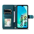 Husă cu clapetă pentru Samsung Galaxy A16, Rhombus Crossbody Leather, verde