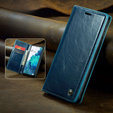 Carcasă flip CASEME pentru Samsung Galaxy S20 FE / 5G, Waxy Textured, albastru