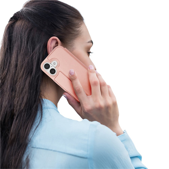 Husă Dux Ducis pentru iPhone 17, Skin Pro, cu clapetă, cu slot pentru carduri, roz