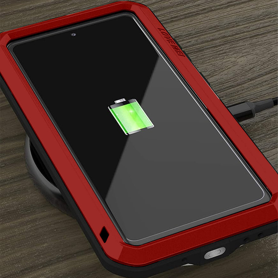Love Mei Huse pentru Samsung Galaxy S20 FE 4G/5G, armored with glass, roșu