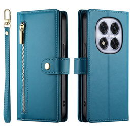 Cu clapetă pentru Xiaomi Redmi Note 14 Pro 5G / Poco X7 5G, Wallet Zipper Pocket, albastru