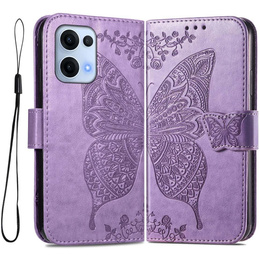 Cu clapetă pentru Oppo Reno 13, Butterfly, violet