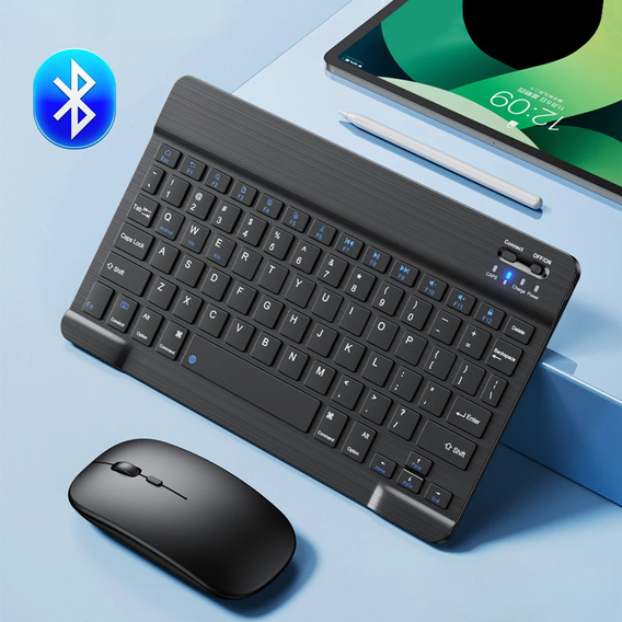 Set tastatură wireless și mouse Bluetooth pentru Android/Windows, negru