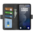 Cu clapetă pentru Nothing Phone 3a Pro, Leather Wallet, negru